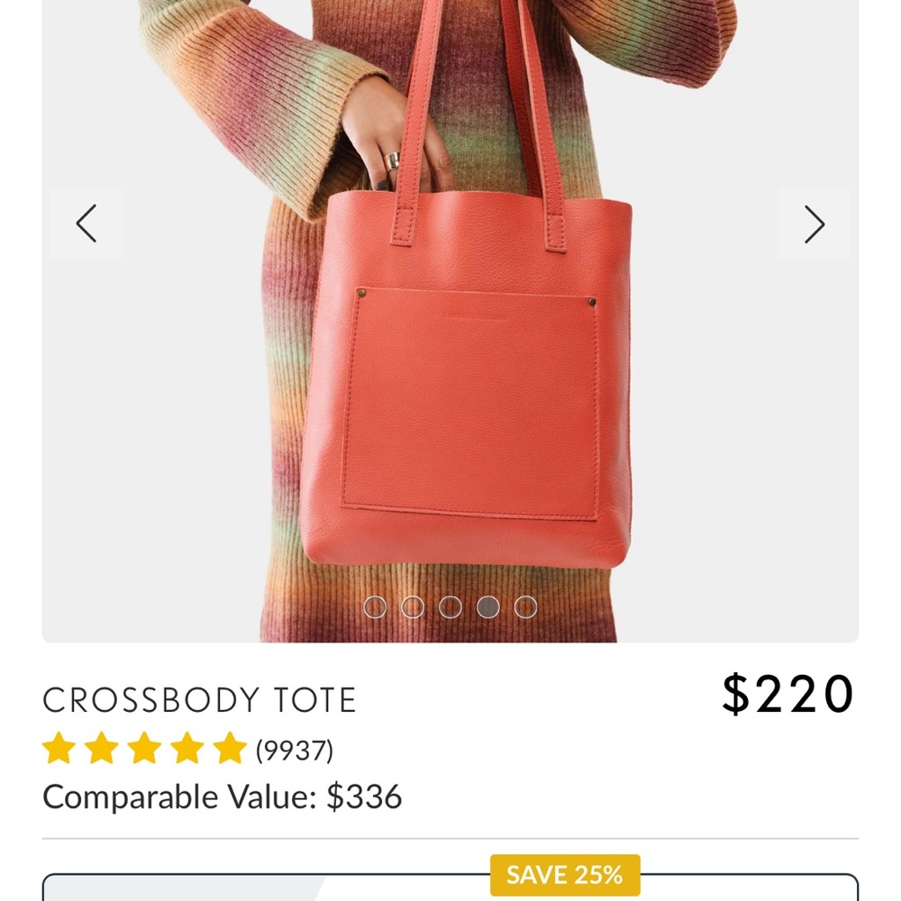 Portland leather crossbody tote - Picture 9 of 10